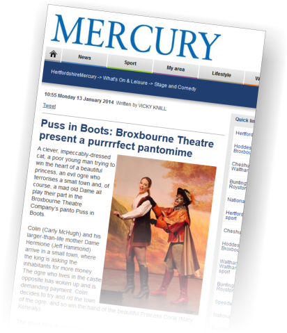 Broxbourne Theatre Company Puss in Boots Mercury Review 
