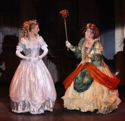 Cinderella Pantomime Broxbourne: Cinderella in Ballroom Dress with Fairy Godmother