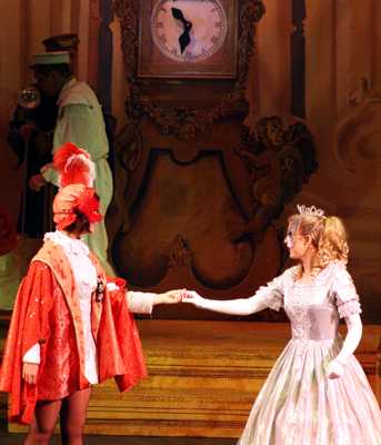 Cinderella Pantomime Broxbourne: Prince Charming and Cinderella dance at the Masked Ball