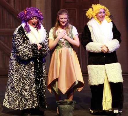 Cinderella Pantomime Broxbourne: Ugly Sisters and Cinderella with Invitation to the Ball